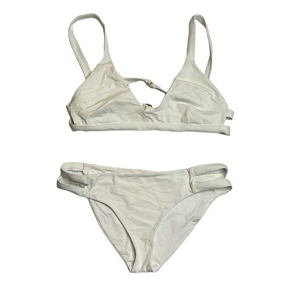 Tavik White Coco Scoop neck bikini top and bottoms Large / XL - Picture 7 of 12